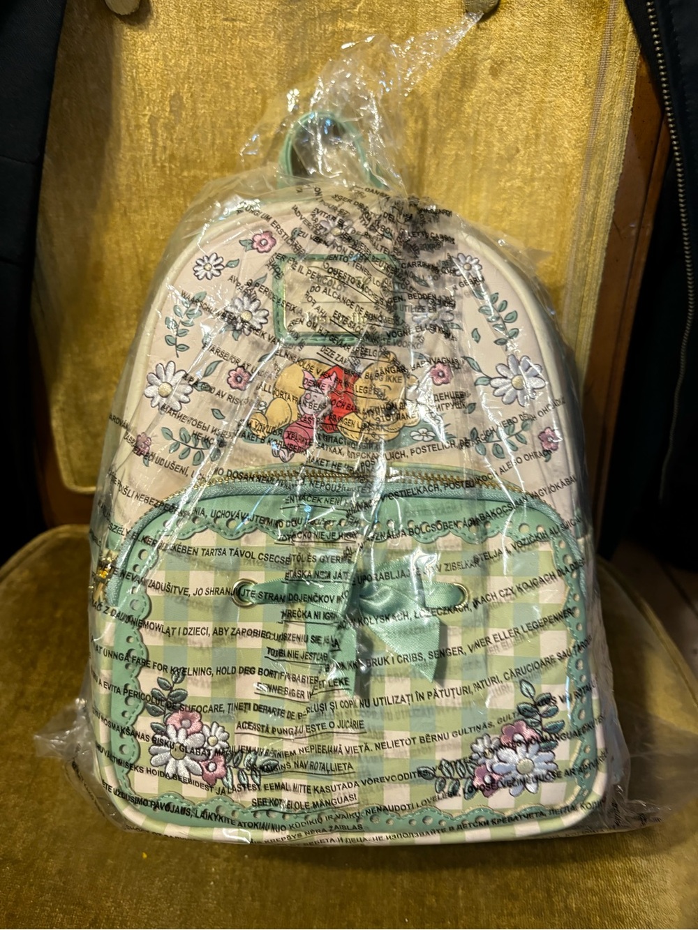 Loungefly Disney Winnie the Pooh Floral Gingham Mini Backpack